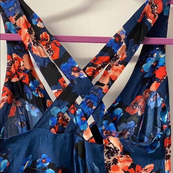 2 for $10 Forever 21 blue floral Strappy back dress - Picture 3 of 4